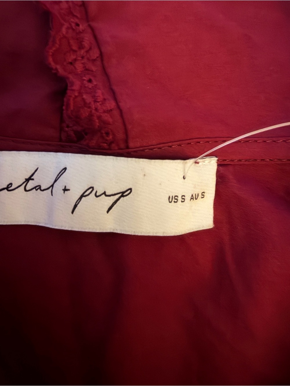 Petal & Pup Kenna Poplin Top S Burgundy Peter Pan Collar Blouse NWOT - Picture 6 of 8